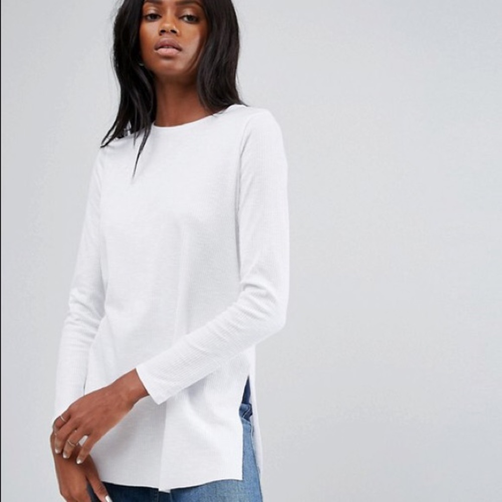 ASOS textured ribbed side split top